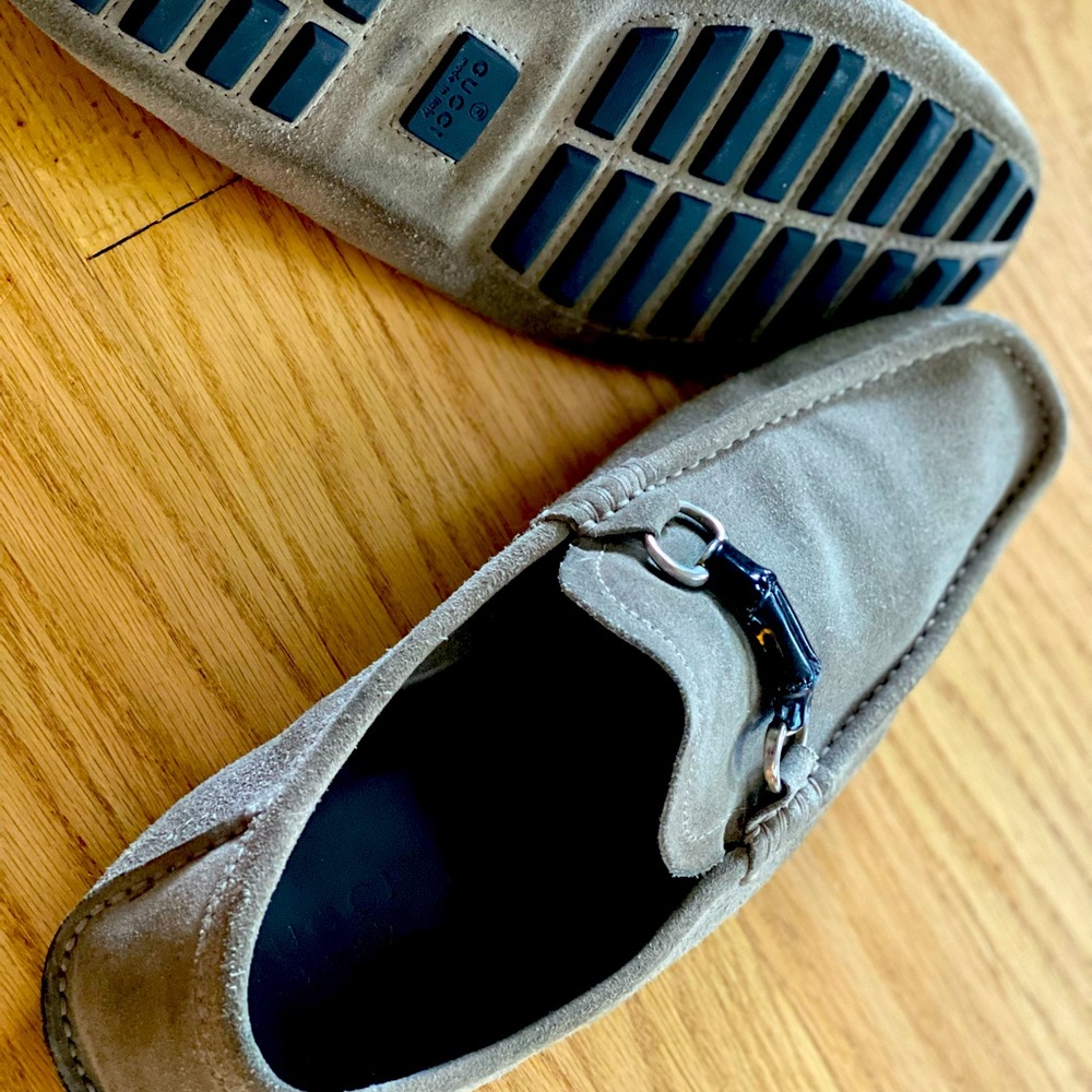 Men’s Grey Gucci Suede Loafers/Drivers 8.5